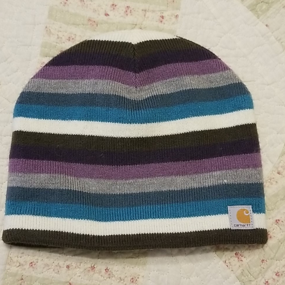 Carhartt Striped Beanie in Blue, Purple, Gray, White, Black